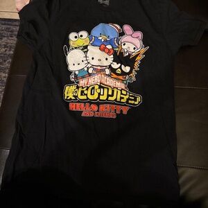 My Hero Academia x Hello Kitty black cotton t-shirt